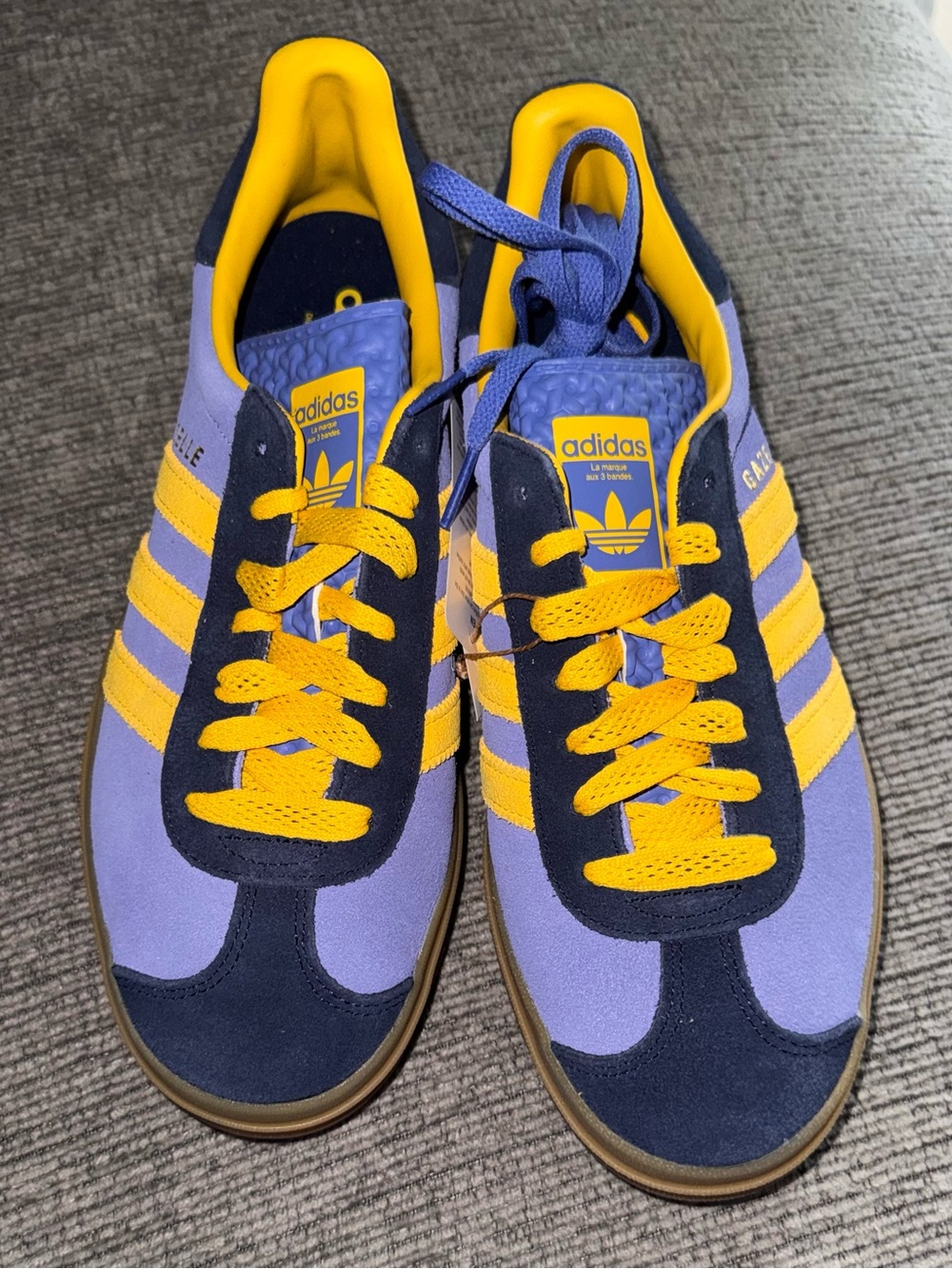 adidas Gazelle Sneakers in Purple and Yellow